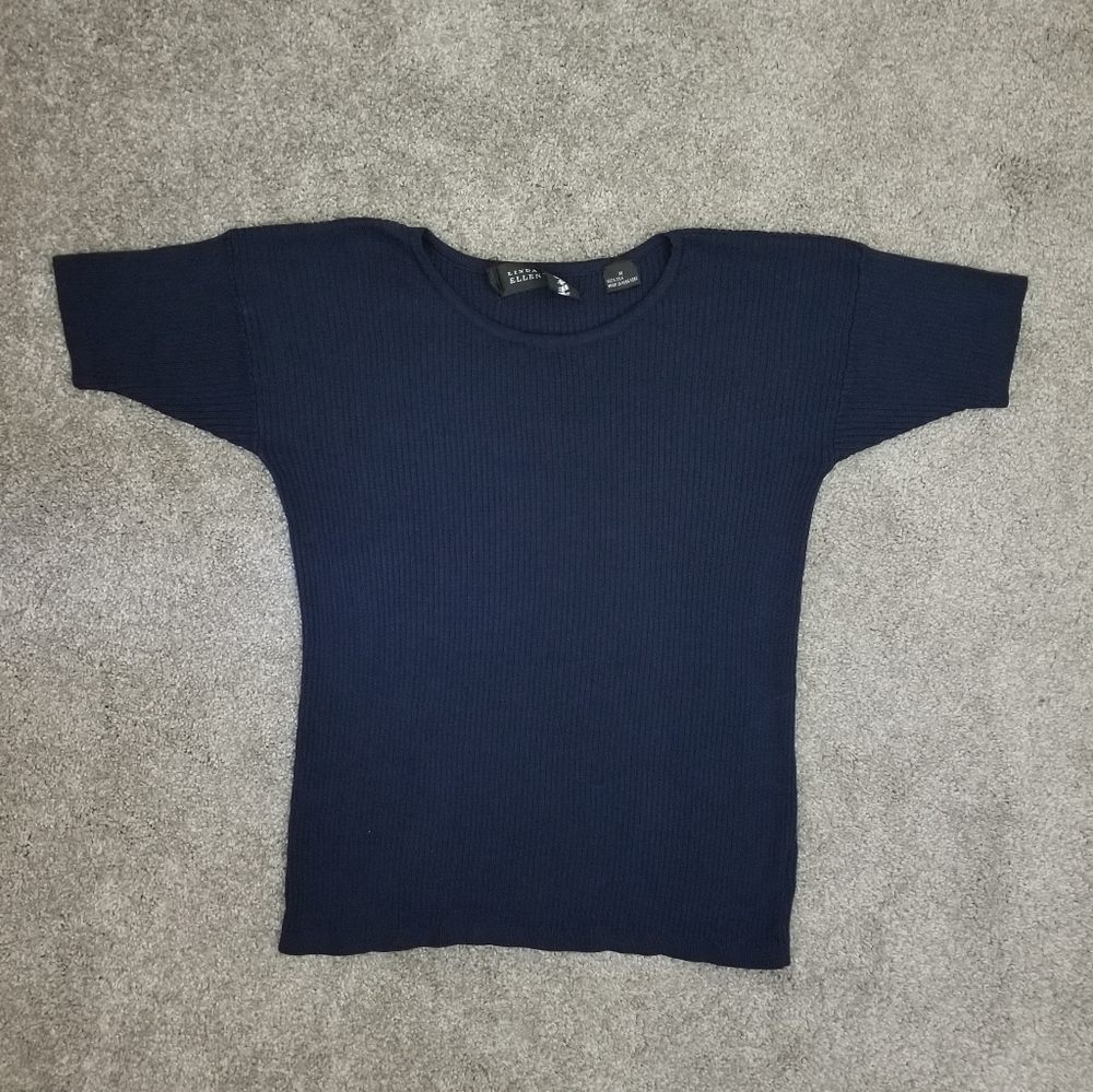 Linda Allen Ellen Tracy Blue Shirt